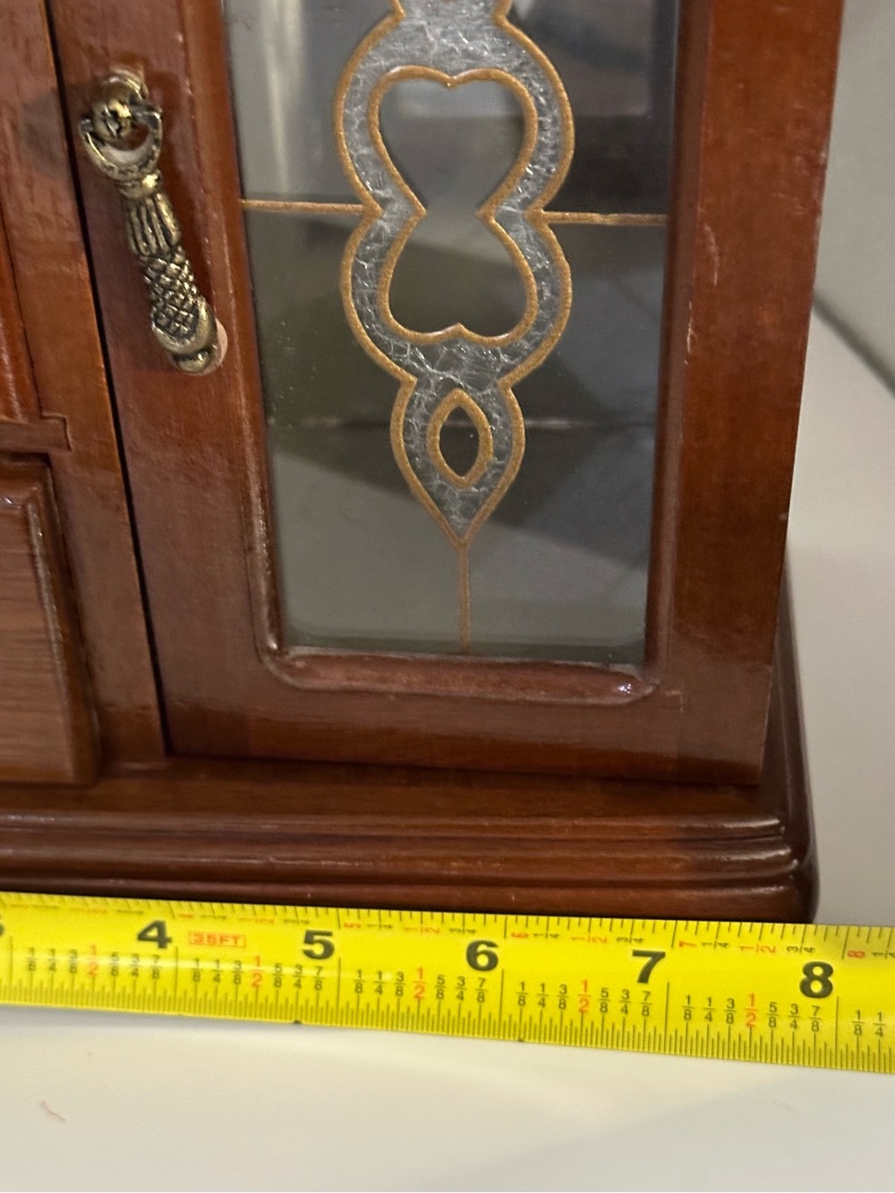 Vtg. Wooden jewelry box with 3 drawers - Picture 3 of 9